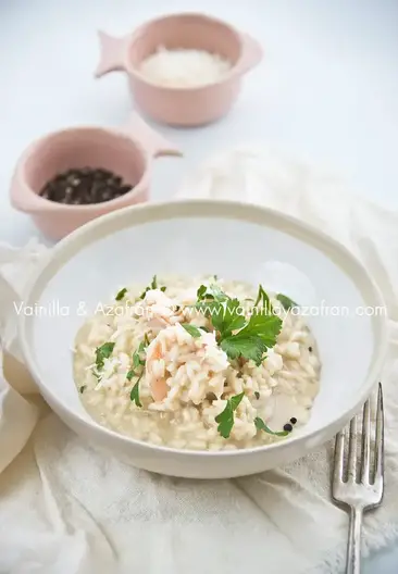 Risotto fácil de camarones - La Señora Bonita