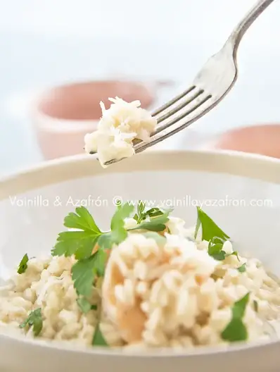 Risotto fácil de camarones - La Señora Bonita